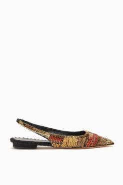 ULLA JOHNSON Isadora Embellished Sling Back Flat - Solar