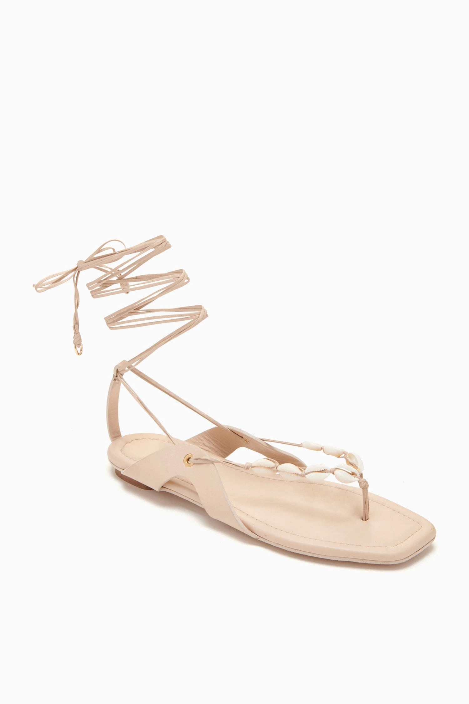 ULLA JOHNSON Romina Shell Laceup Sandal - Powder - Image 2