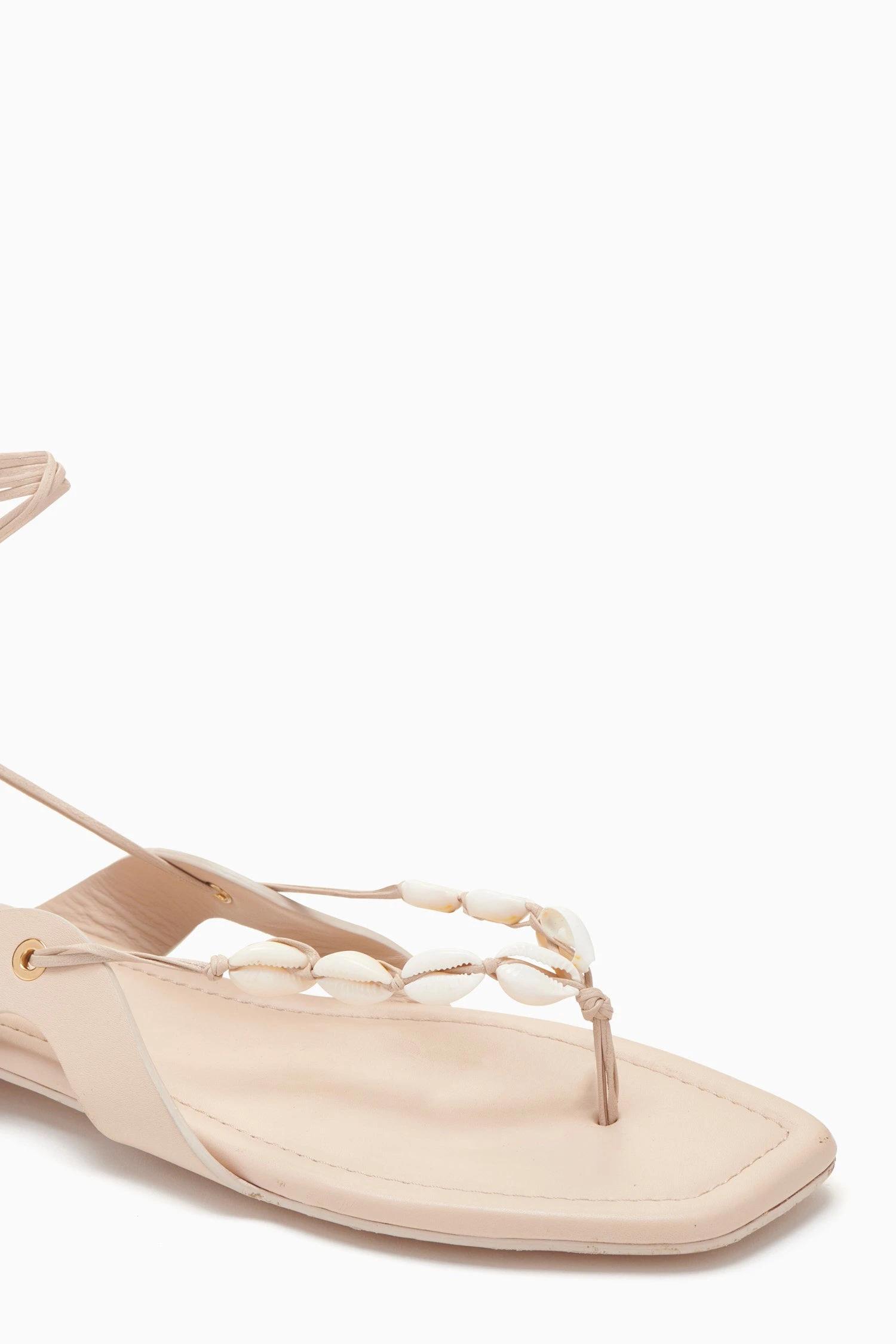 ULLA JOHNSON Romina Shell Laceup Sandal - Powder - Image 3