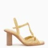 ULLA JOHNSON Penina Macrame Braided High Heel - Transparent Yellow