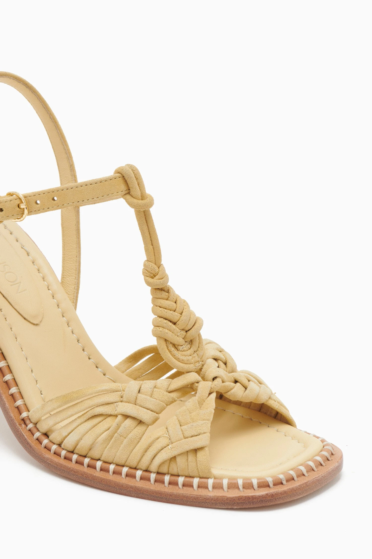 ULLA JOHNSON Penina Macrame Braided High Heel - Transparent Yellow - Image 3