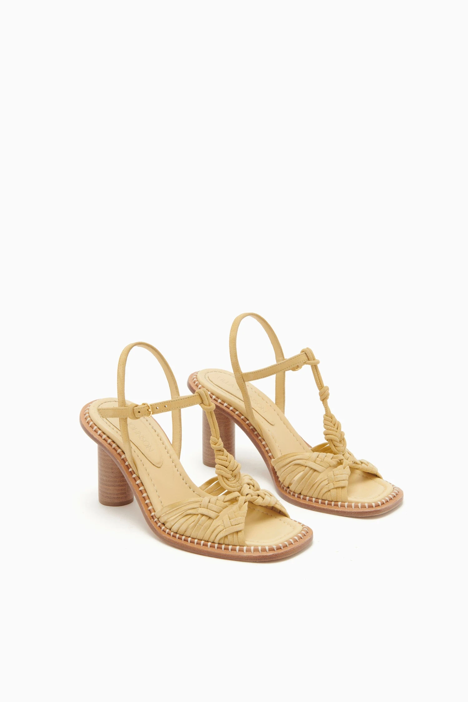ULLA JOHNSON Penina Macrame Braided High Heel - Transparent Yellow - Image 4