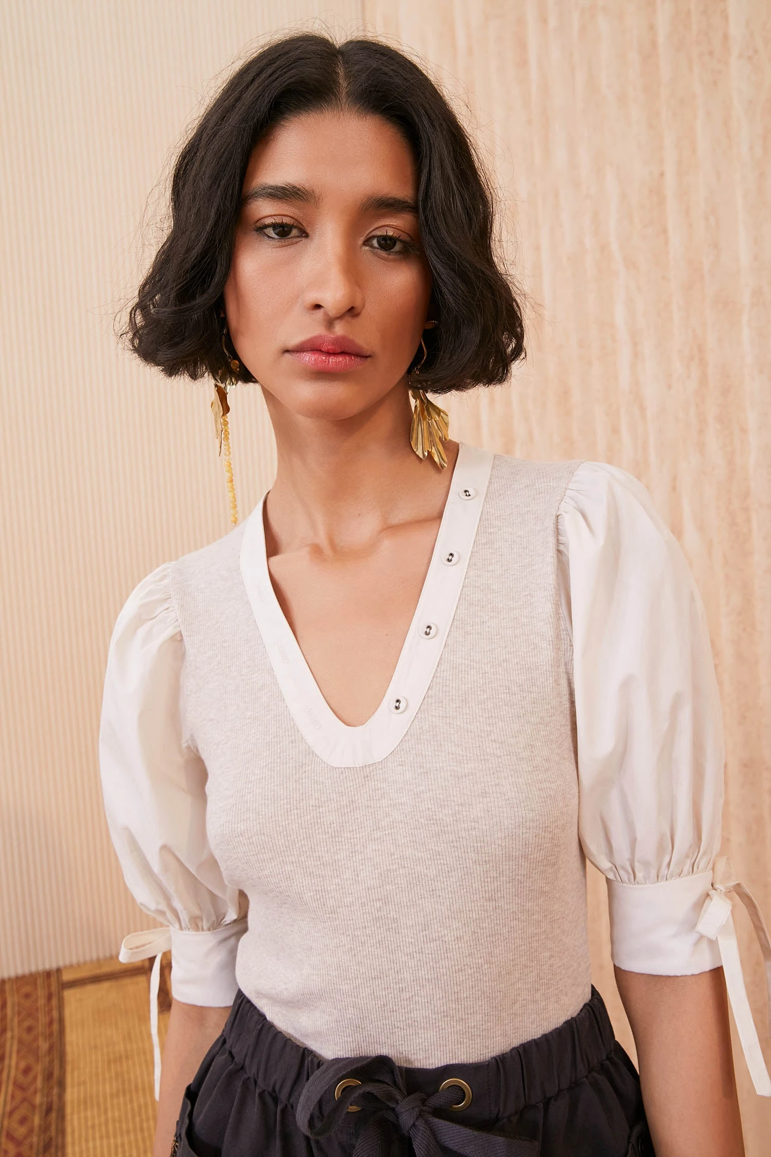 ULLA JOHNSON Pia Top - Oatmeal - Image 6