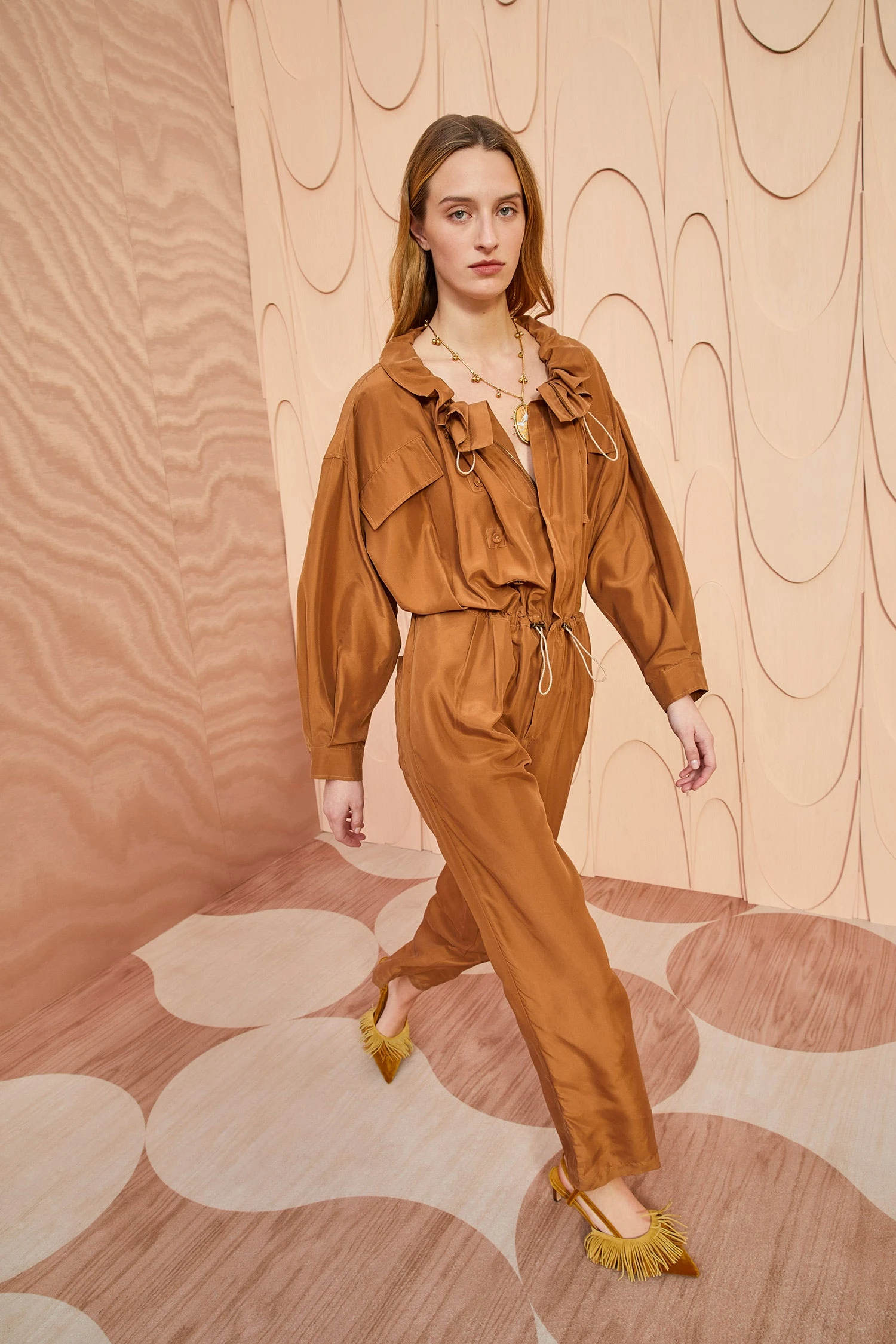 ULLA JOHNSON Aida Jumpsuit - Chestnut - Image 5
