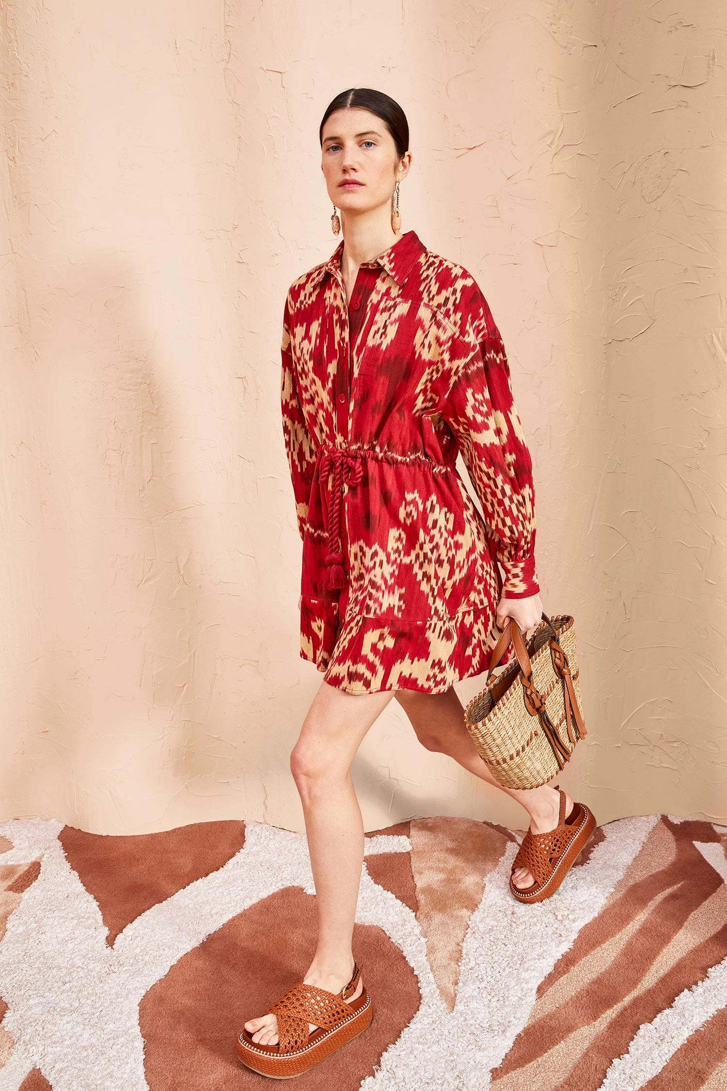 ULLA JOHNSON Dari Dress - Vermilion - Image 4