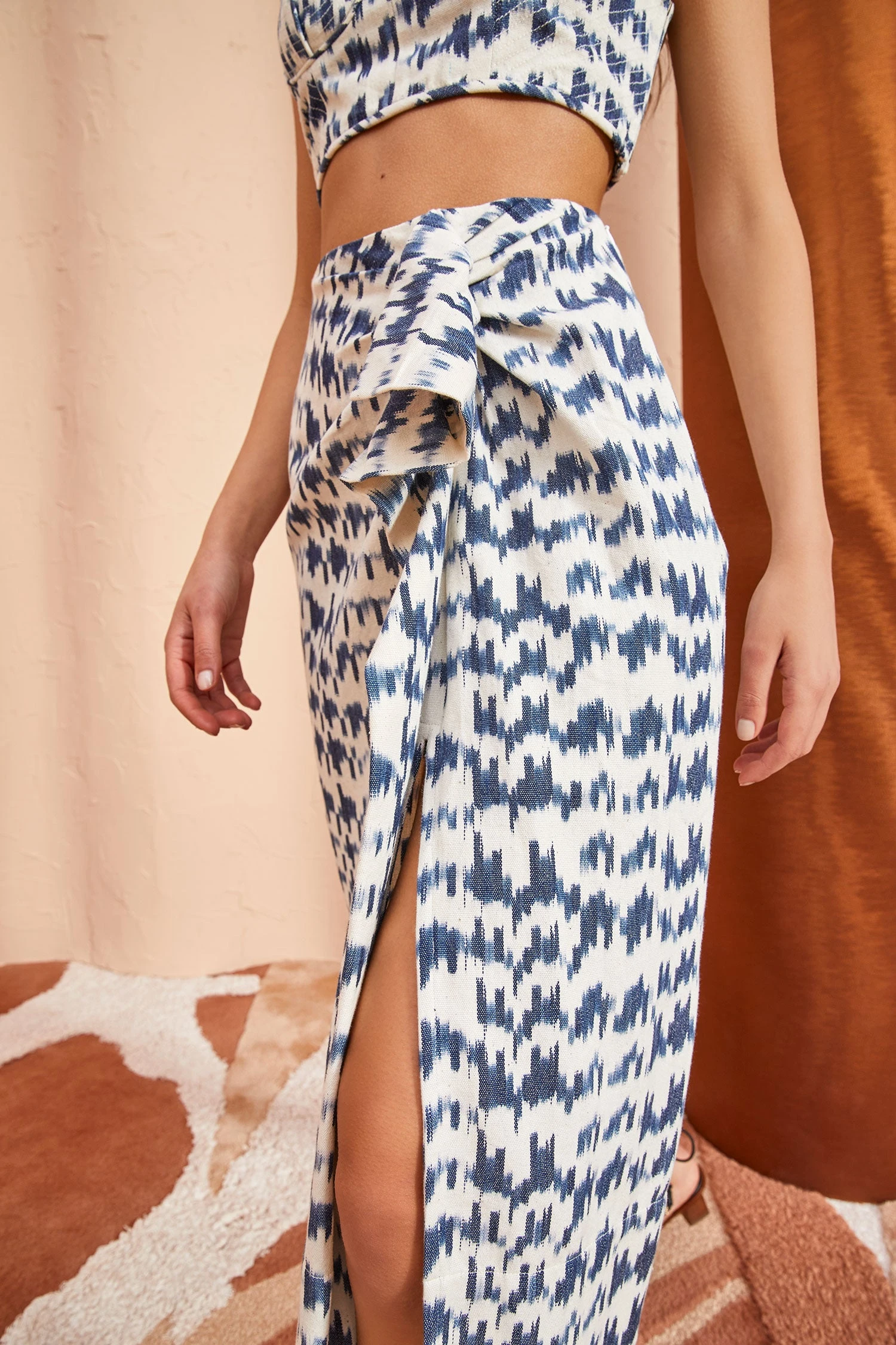 ULLA JOHNSON Ember Skirt - Indigo Ikat - Image 5
