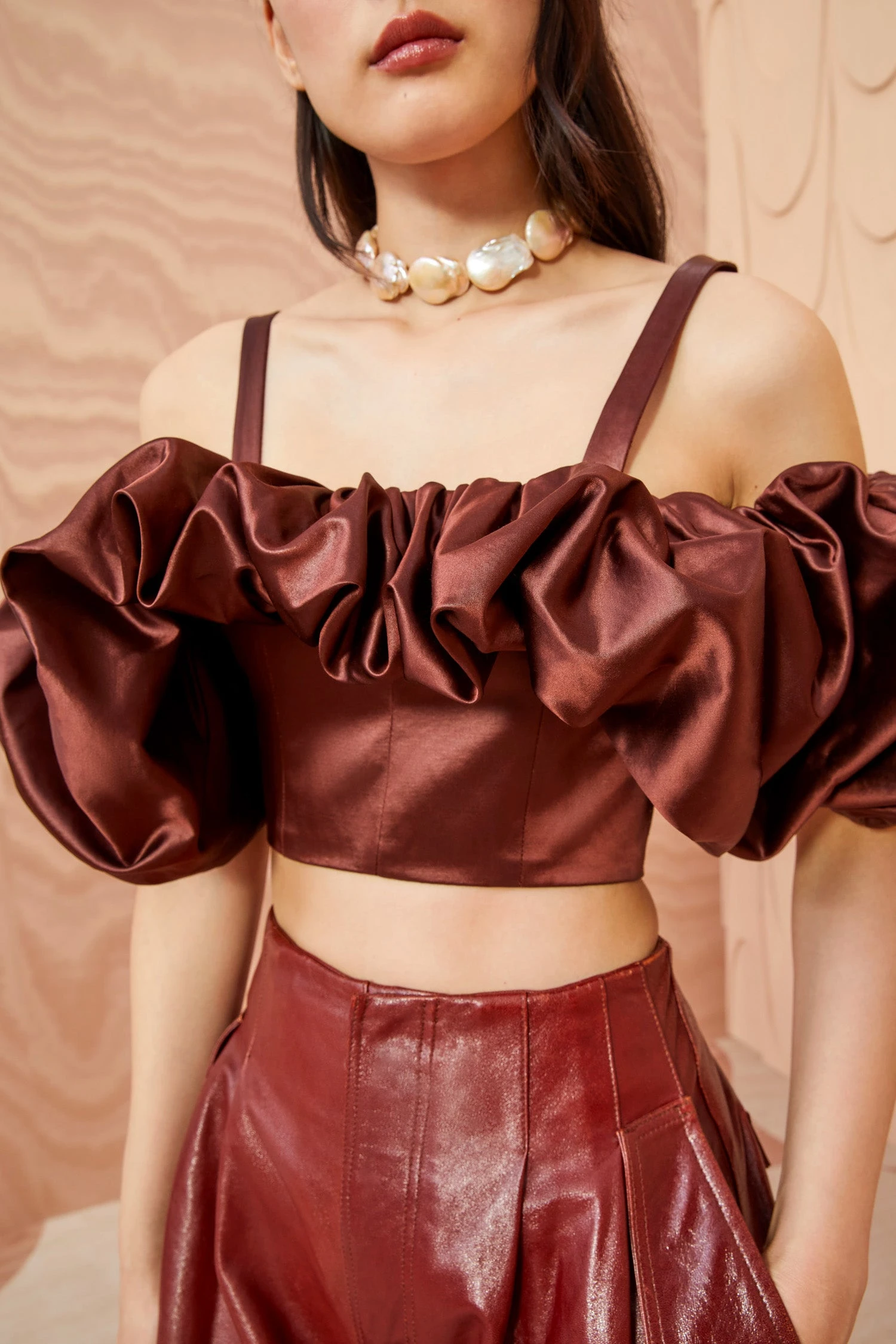 ULLA JOHNSON Fia Top - Mahogany - Image 3