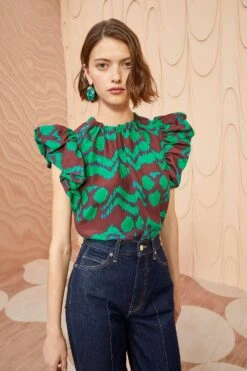 ULLA JOHNSON Iren Top - Malachite