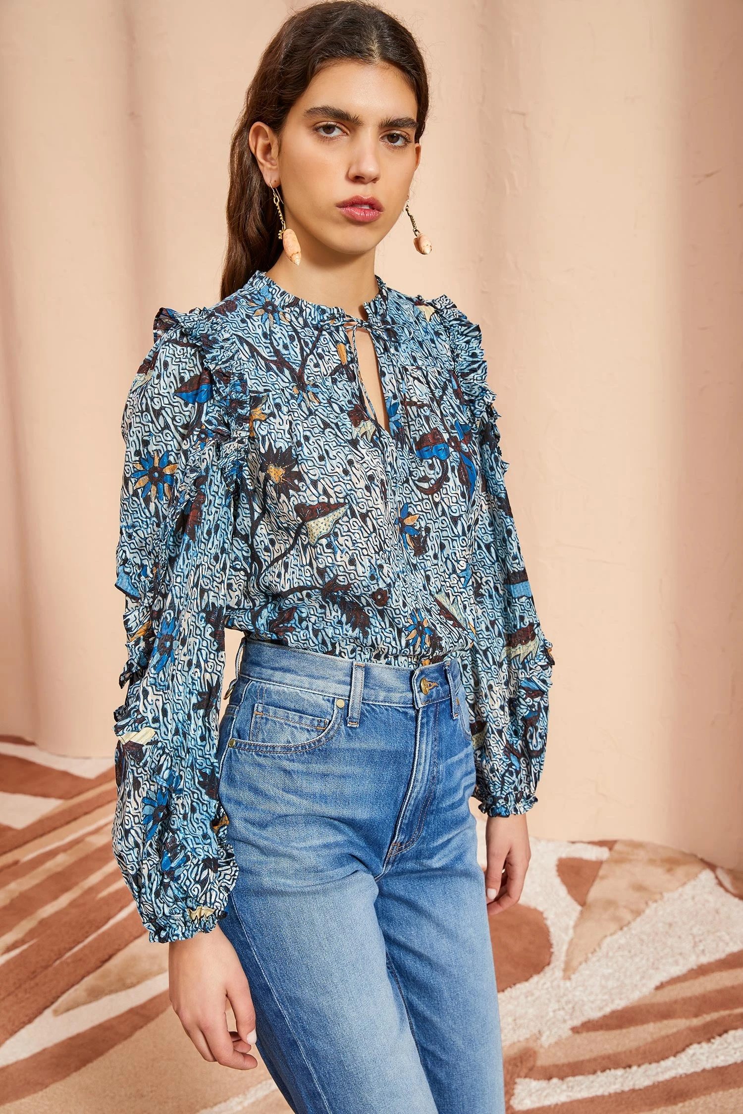 ULLA JOHNSON Manet Blouse - Morning Glory