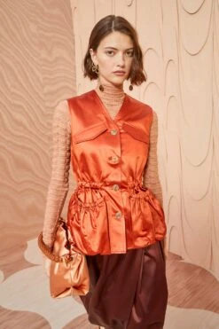 ULLA JOHNSON Monroe Vest - Red Oxide