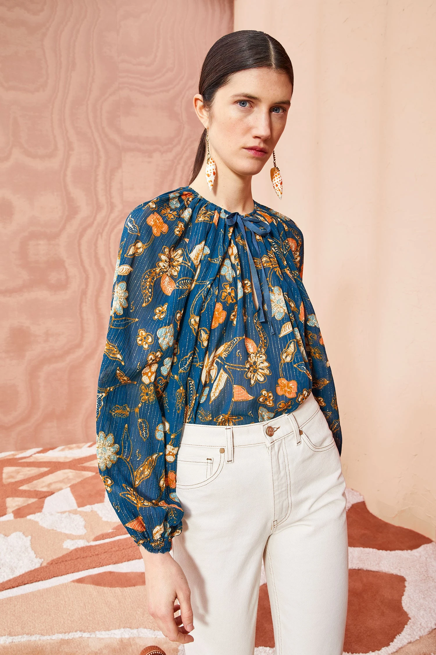 ULLA JOHNSON Pauline Blouse - Moonlight Floral - Image 3