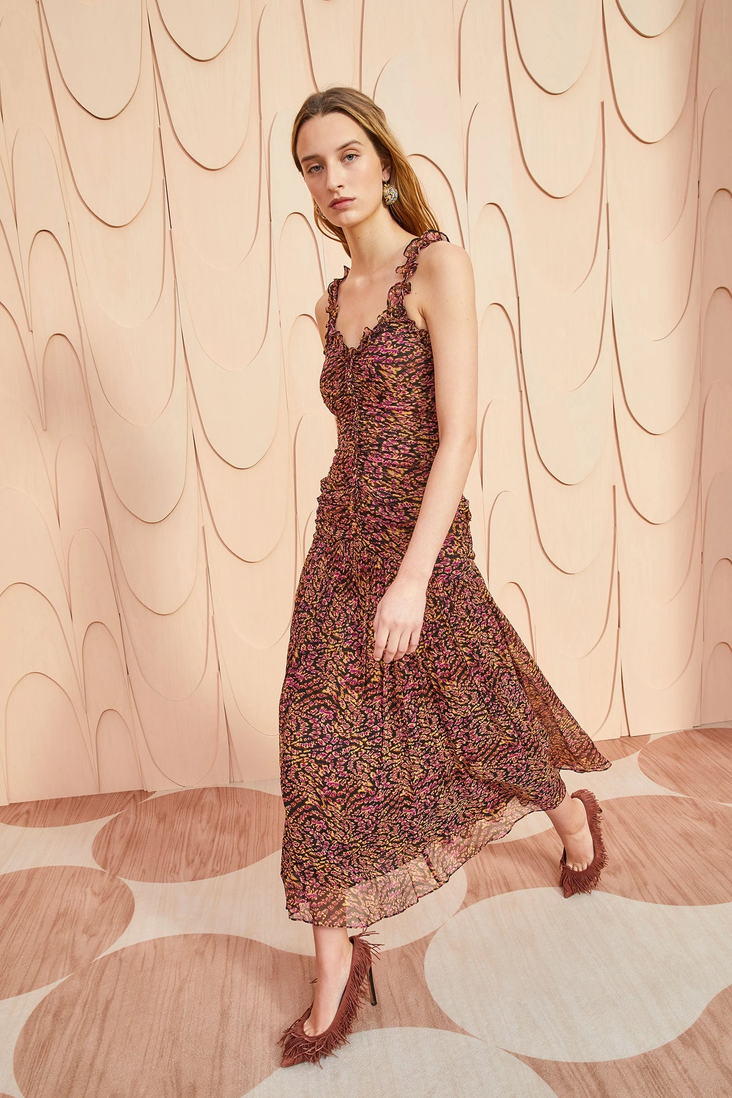 ULLA JOHNSON Rosaria Dress - Pomegranate - Image 5