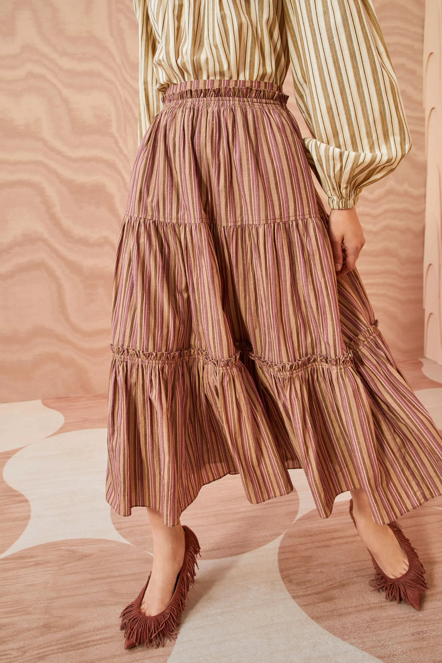 ULLA JOHNSON Severine Skirt - Mulberry - Image 2