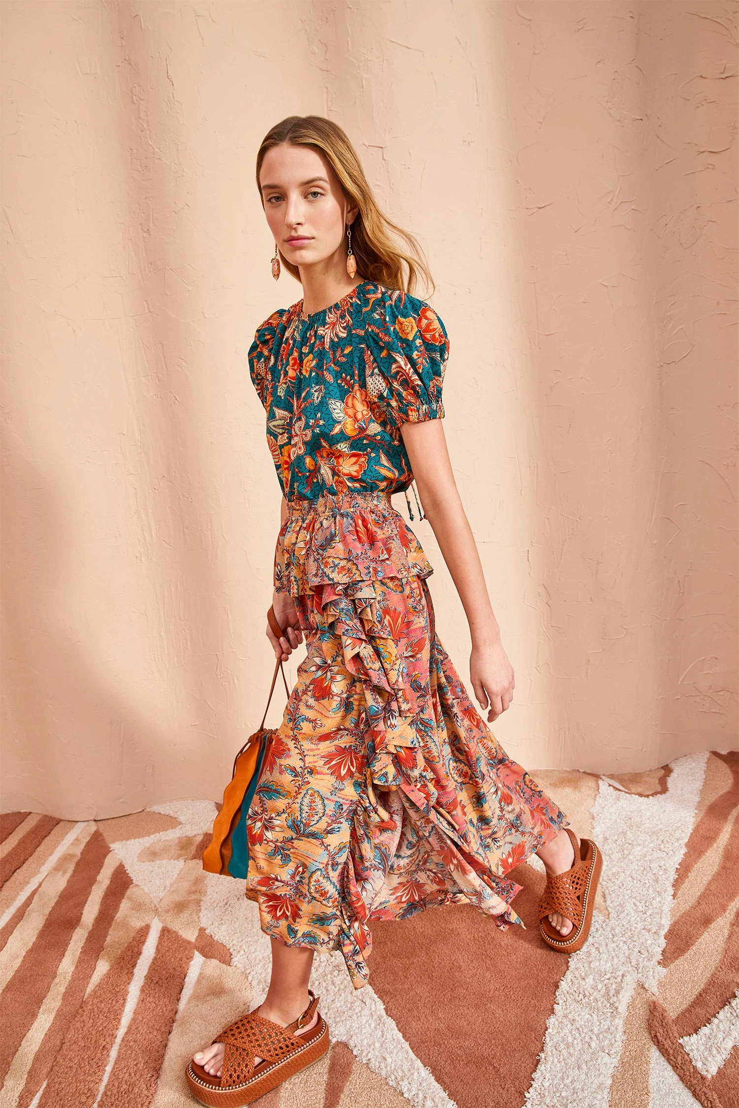 ULLA JOHNSON Ursa Skirt - Coral Bloom - Image 3