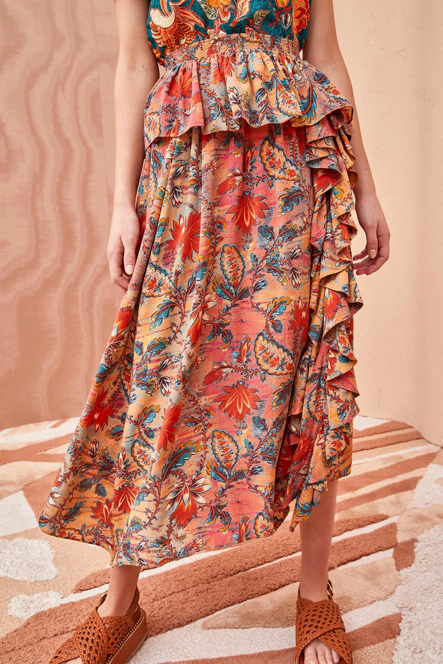 ULLA JOHNSON Ursa Skirt - Coral Bloom - Image 5