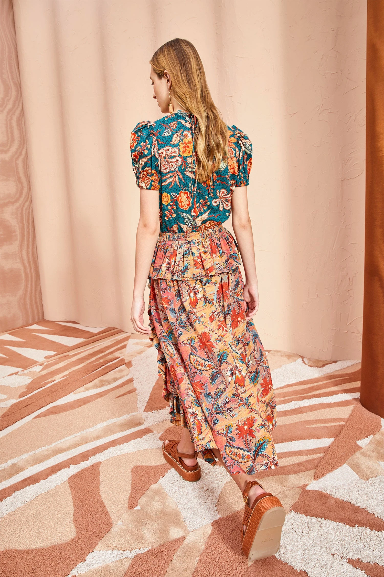 ULLA JOHNSON Ursa Skirt - Coral Bloom - Image 6